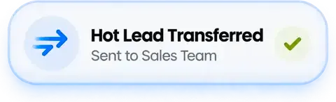 Hot lead transferred to sales